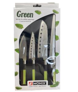 set 4 cuchillos monix japones green