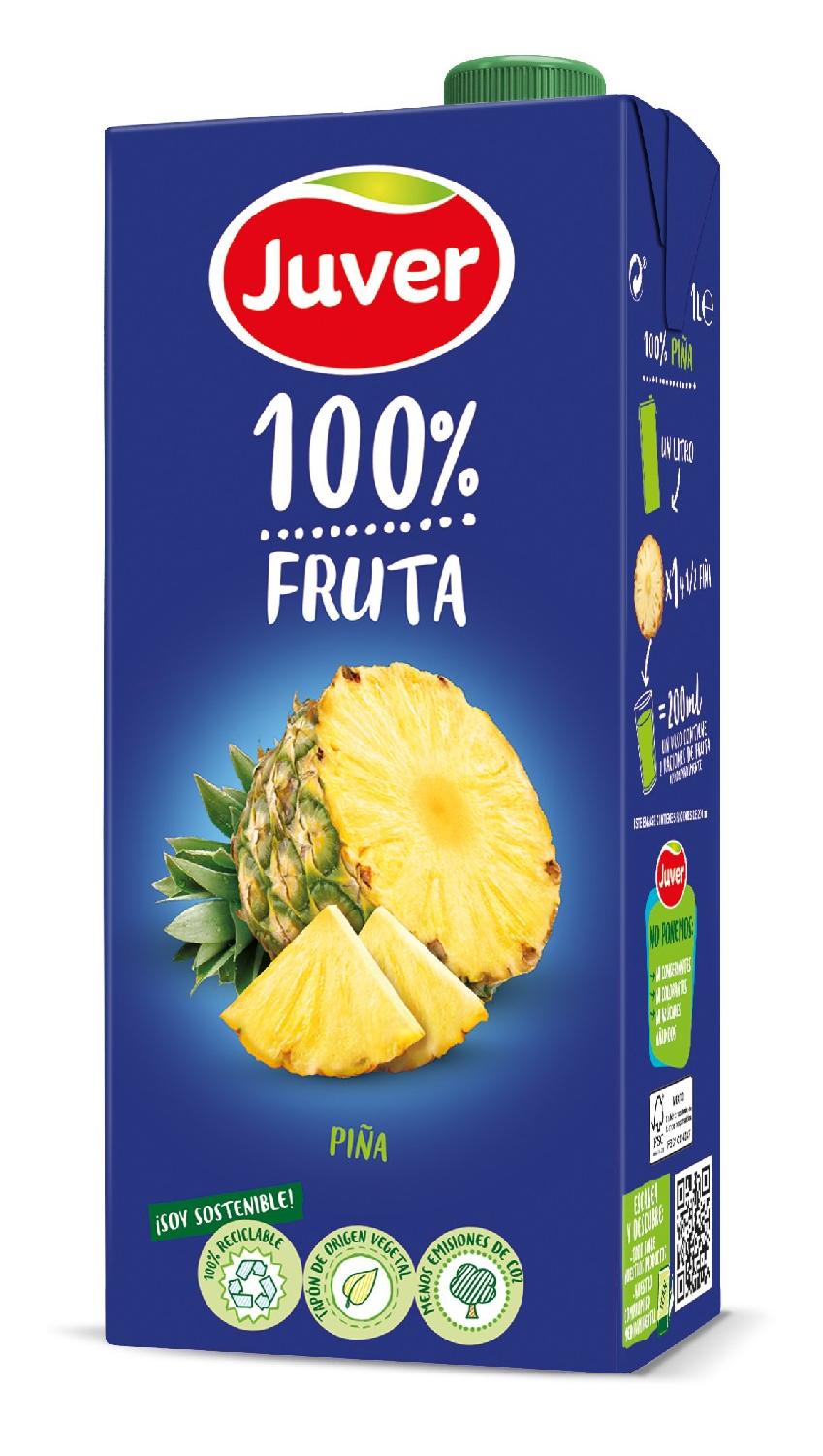 zumo juver piña 100% brick 1l