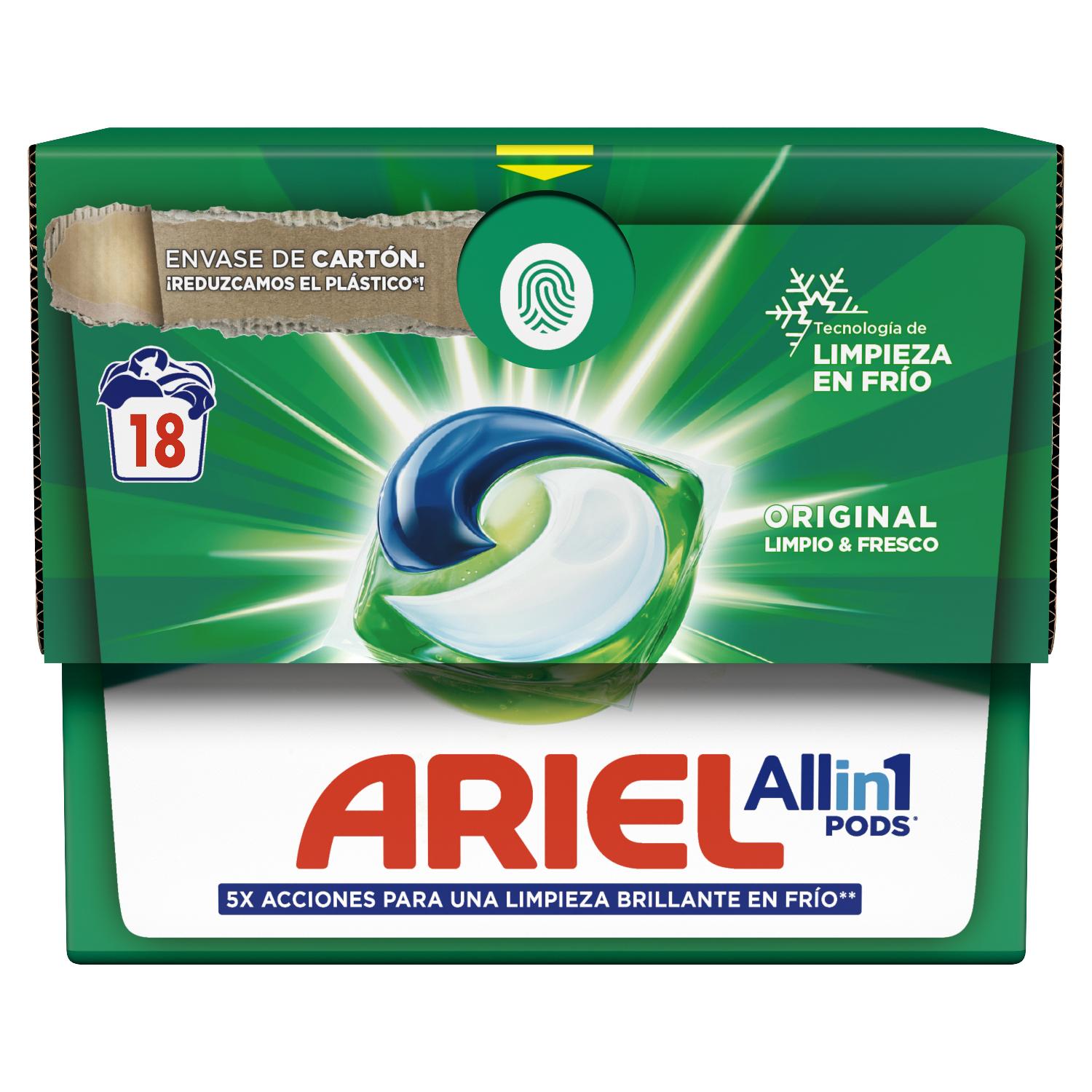 deterg. ariel pods 3 en 1.  18d