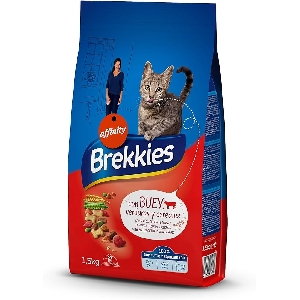 comida gatos buey/verduras brekkies 1,5 kg